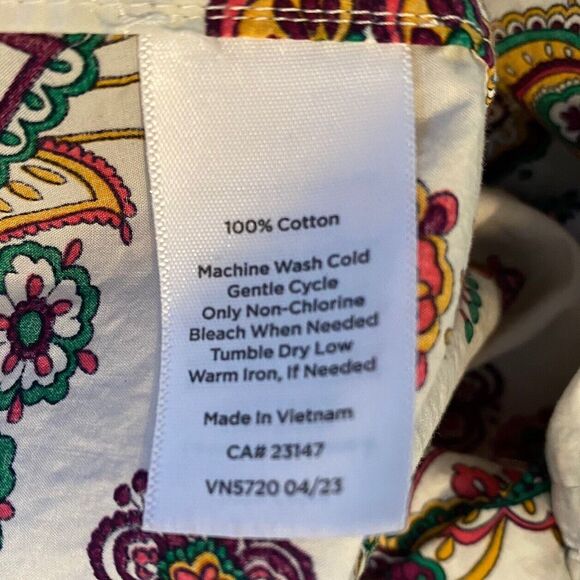 Talbots Petites sz MP Paisley Button Shirt Top - Picture 9 of 10